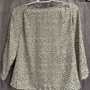 The Limited Speckled Blouse with Black and Green Accents